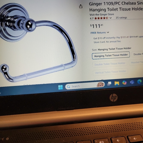 NIB Satin Nickel Solid Brass Towel holder one only - Picture 4 of 5